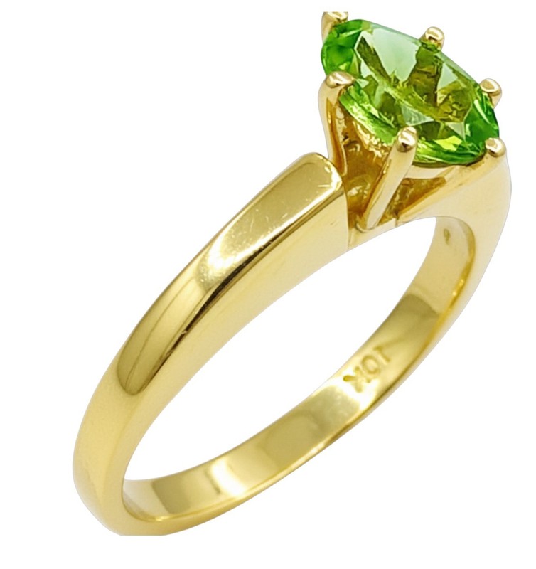 GENUINE 0.76 Cts PERIDOT SOLITAIRE RING 10K SOLID GOLD - Free Appraisal  - NWT