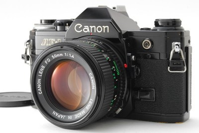[Exc + 5] Canon AE-1 schwarze analoge Spiegelreflexkamera 35 mm neues FD NFD ...