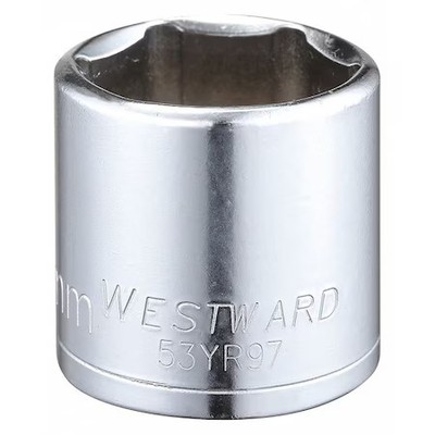 Westward 53Yr97 Westward 3/8 In Drive, 25Mm Hex Metric Socket, 6 Points,