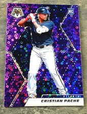2021 Panini Mosaic Cristian Pache Quick Pitch Purple Prizm RC /50 