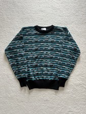 Vintage 90  s College Point Womens Medium Geometric Pullover Sweater Made In USA