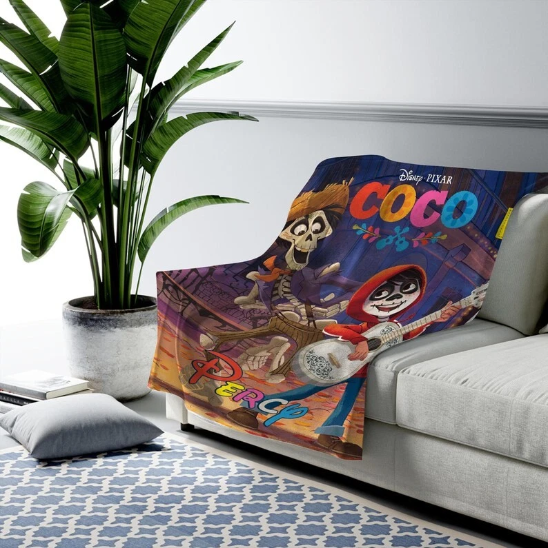 Disney CoCo Guitar Mexico Music Customize Fleece Blanket