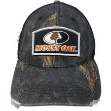 Mossy Oak Fitted Trucker Hat Multicolor M Embroidered Distressed Outdoor Cap