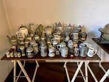 Gro&szlig;e Sammlung antike Bierkr&uuml;ge Konvolut Steinzeug Zinn Glas Zinndeckel Krug