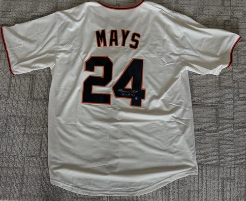 Willie Mays / Signed San Francisco Giants Pro Style Baseball Jersey / Say Hey