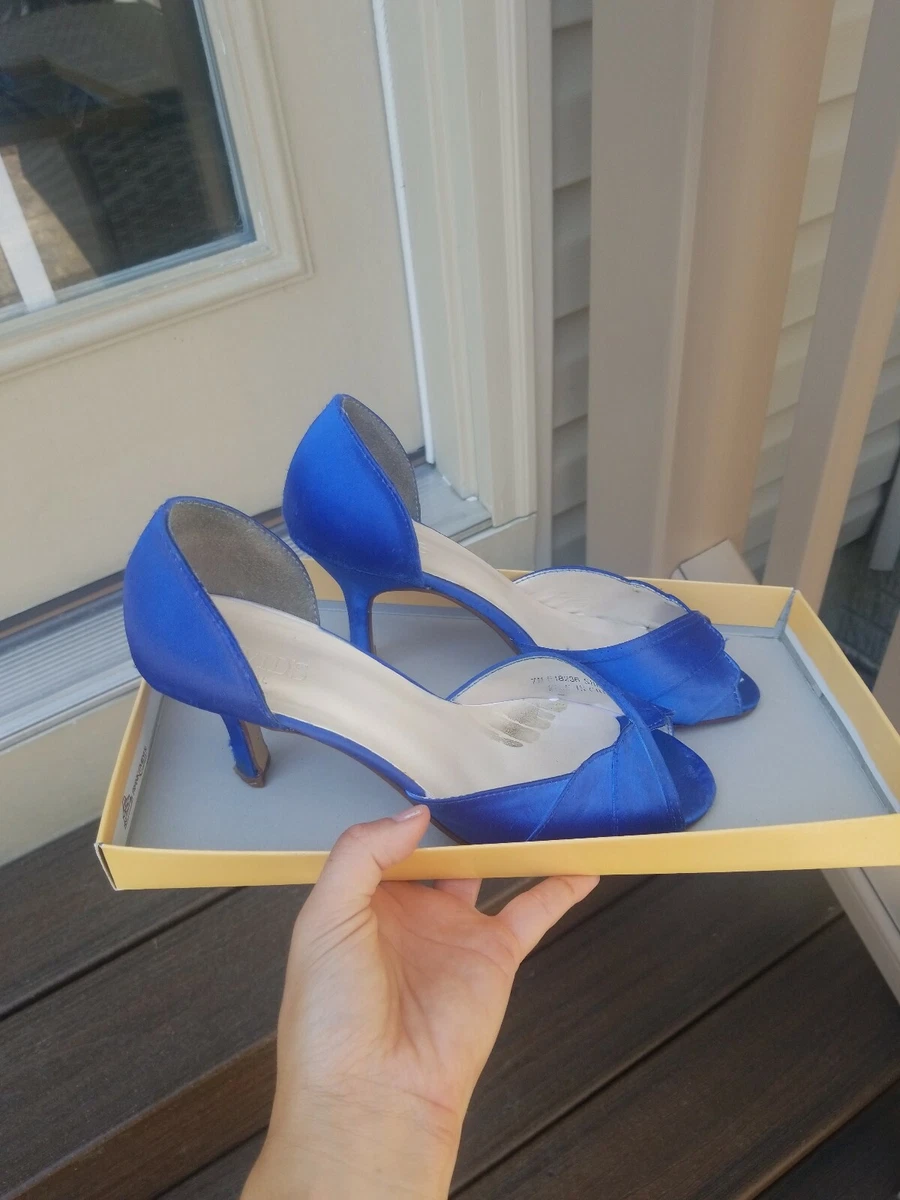 Davids Bridal Shellie Blue Shoes Size 7 For Wedding eBay