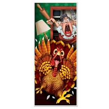 Nuevo divertido póster mural de pared CRAZY WILD TURKEY DOOR COVER decoración de Acción de Gracias