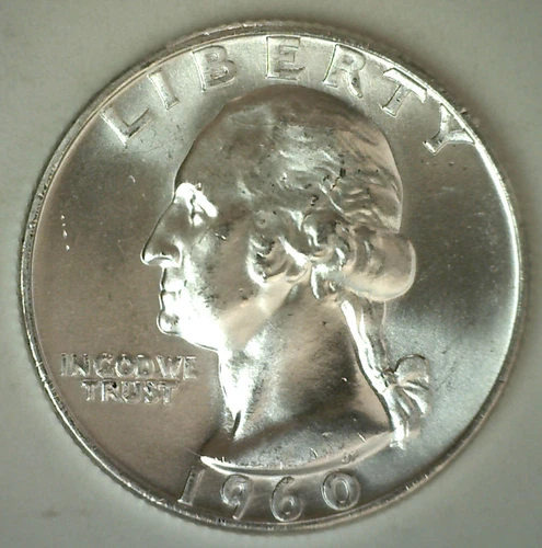 1960 Washington SILVER Quarter BU Coin 25c Twenty-Five Cents Brilliant Unc
