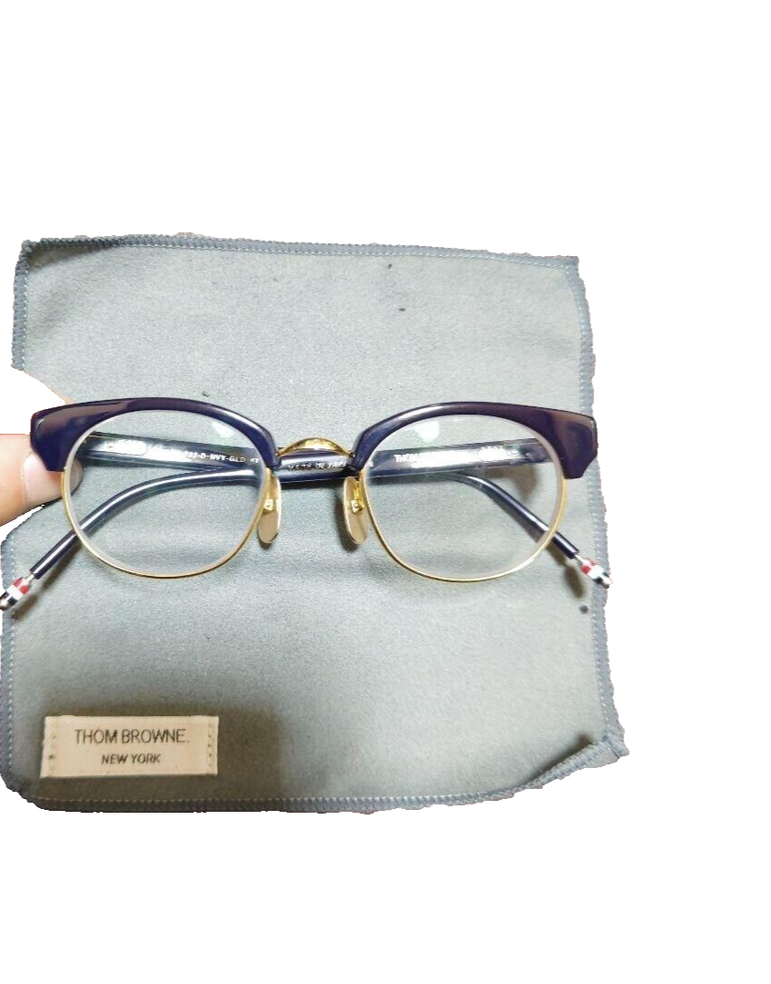 レア！トムブラウン THOM BROWNE TB-702-D-NVY-GLD Thom Browne TB-702-D-NVY-GLD-47 Glasses Navy 47 21-145 Made in