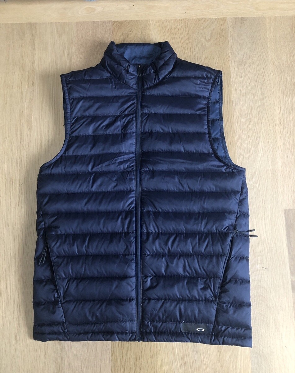 Oakley Vest Mens Small Blue Full Zip Down Puffer Lightweight Oakley Vest Mens Small Blue Full Zip Down Puffer Lightweight