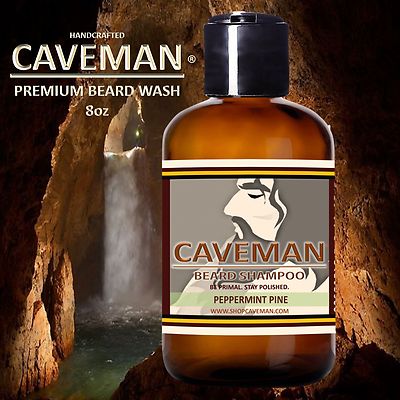Handcrafted Caveman  Beard Wash Shampoo (Peppermint Pine) 8oz