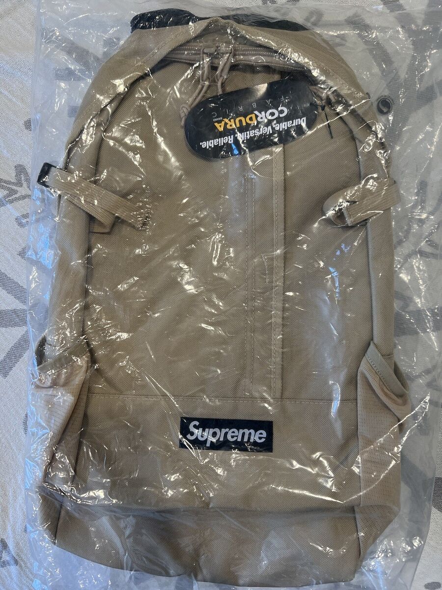 SUPREME BACKPACK SS18 TAN CORDURA BRAND NEW AUTHENTIC FAST SUPREME BACKPACK SS18 TAN CORDURA BRAND NEW AUTHENTIC FAST