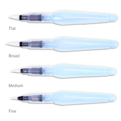 Pentel Aquash Wasserpinsel - Ideal für Aquarellstifte - Auswahl aus 4 Größen