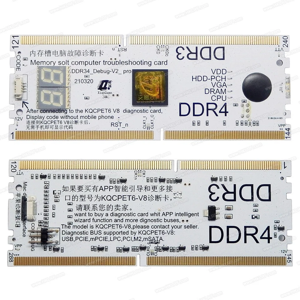 2in1 Desktop Notebook Memory Slot Debug Diagnostic Card Set - Image 2 of 4