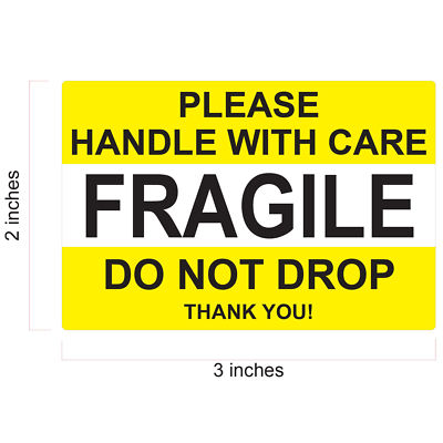 Fragile Sticker 2 X 3 Handle With Care Yellow Thank You Ebay Fragile Sticker 2 X 3 Handle With Care Yellow Thank You Ebay