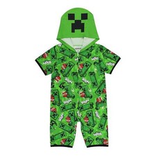 Minecraft Union Suit One Piece Pajama 6 8 10 12 Boys Creeper Costume Hoodie NWT