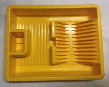 Childrens Pretend Play Kitchen Dish Rack Hard Plastic Mustard Yellow Gently Used