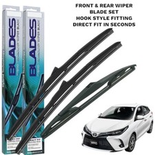 Toyota Yaris Wiper Blades Set Front & Rear Windscreen 2020 - 2025 24" 16" 10"