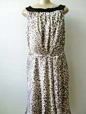 Animal Print Dress R&M Richards Sleeveless Shiny Plus Size Mid Calf NEW