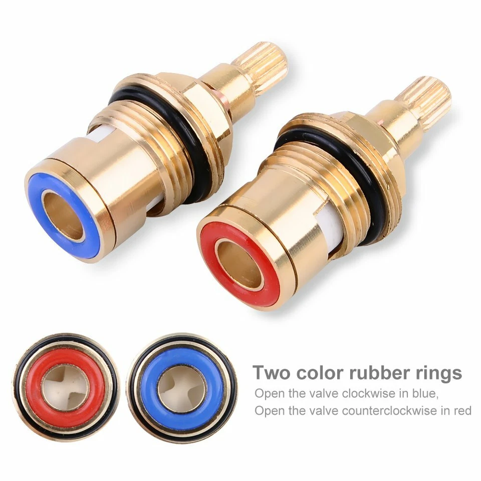 1 Paar Keramik-Oberteil Ventiloberteil Messing Wasserhahn 1/2 Ventil Hahn - Bild 3 von 4