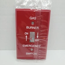 Mulberry 1 Gang Toggle GAS Burner Cover Plate Red Metal #41020