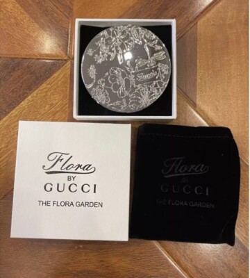 New Authentic GUCCI FLORA Silver Compact Mirror with Box – Floral