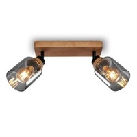 Briloner Spotleuchte Mit Holz Rauchglas 2Xe27 Max.10W