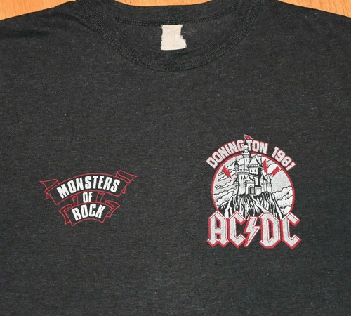 *1981 AC/DC* vtg concert tour tee t-shirt acdc M/L Monsters of Rock ...
