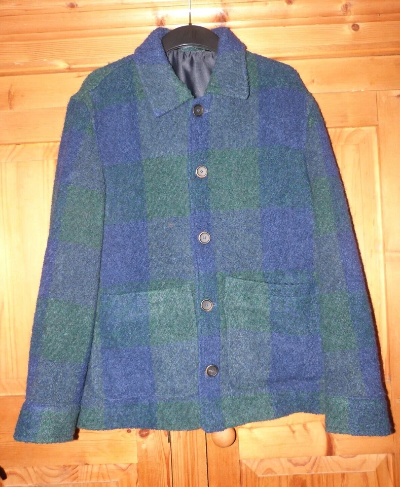 Mens ZARA Green/Navy Check Casual Jacket Size Medium - Image 2 of 4