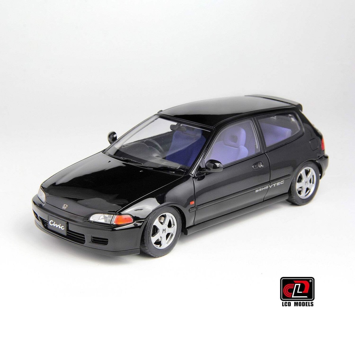 CIVIC HATCHBACK 黒 ミニカー LCD 1993 Honda Civic SiR II EG6 V-Tech Hatchback Black w