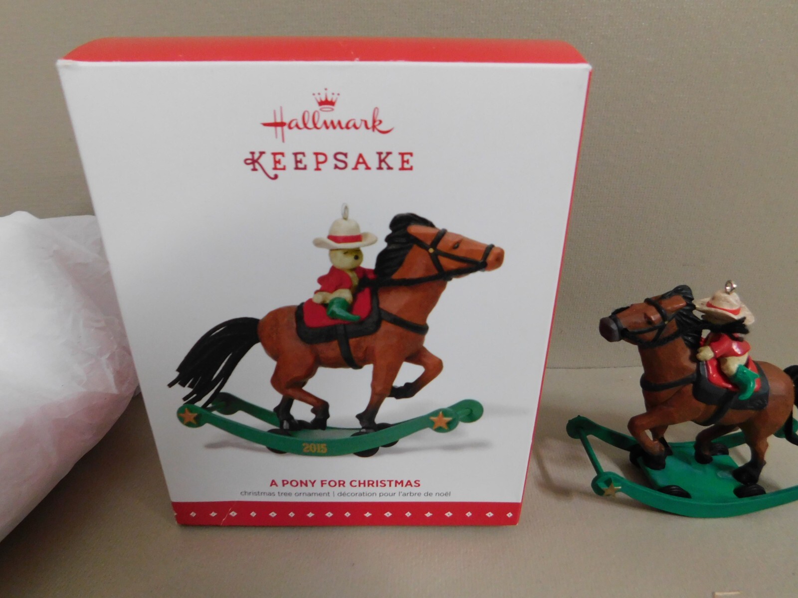 Hallmark 2015 LE A Pony For Christmas Repaint Ornament Limited Quantity