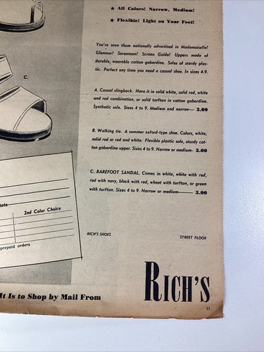 Atlanta GA Print Ad 1945 AJC Rich’s Women Fashion Shoes Buskens - Picture 4 of 9