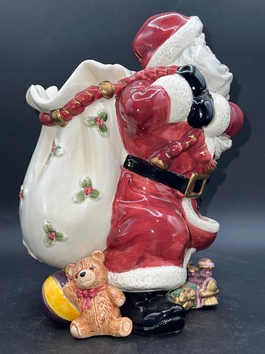 Fitz & Floyd 1994 Santa Claus Centerpiece With Toy Bag Hand-Painted Christmas - Picture 4 of 6