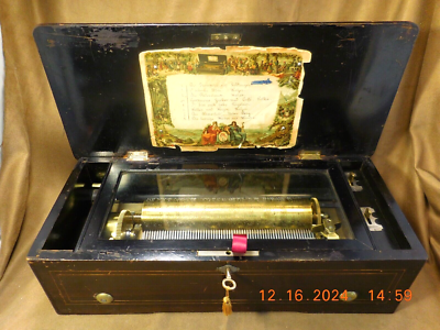 ANTIQUE HOLZWEISSIG GERMAN MUSIC BOX 9