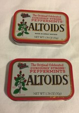   Vintage HTF ALTOIDS Lot Of 2 EMPTY TINS Use For Fishing Crafts Sewing Notions
