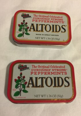 Vintage HTF ALTOIDS Lot Of 2 EMPTY TINS Use For Fishing Crafts Sewing Notions