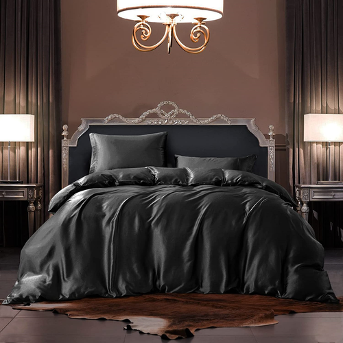 Vonty 3-Pieces Satin Duvet Cover Set 