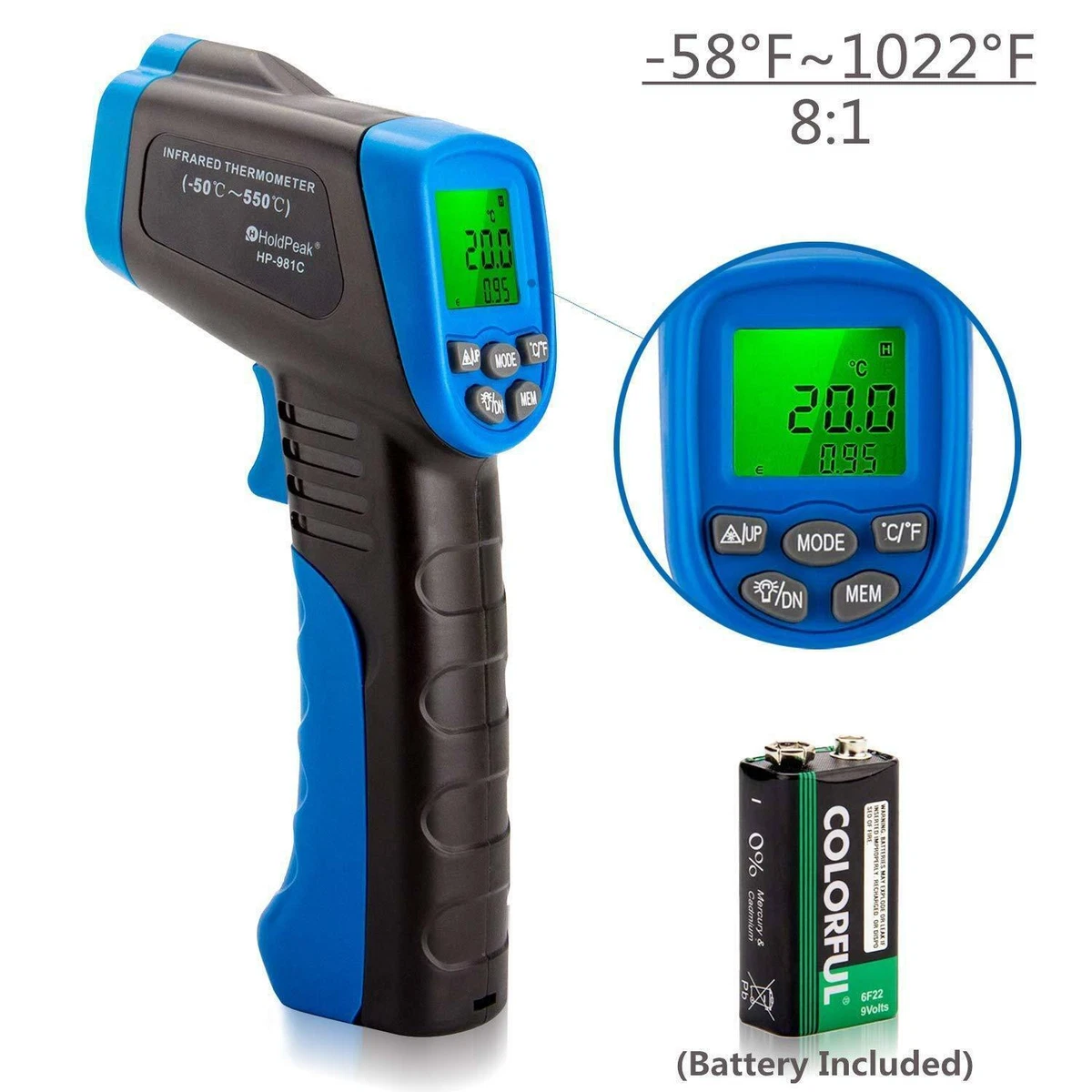 Digital IR Infrared Laser Gun Thermometer Temperature Thermal Heat Meter  Tester