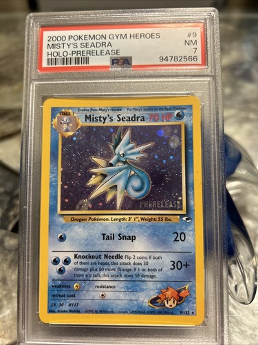 Pokémon TCG Misty's Seadra PRERELEASE HOLO 9/132 PSA 7 NM-MINT