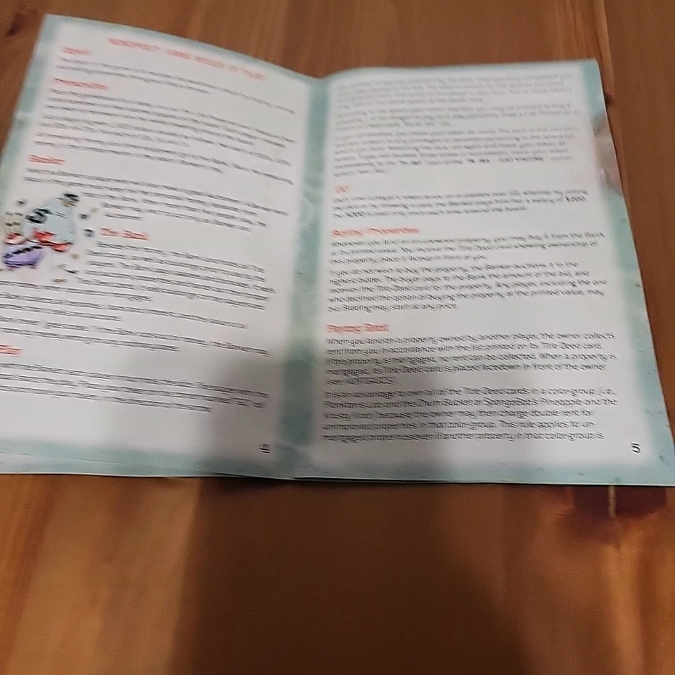 Libro de instrucciones/reglas del juego Monopoly Bob Esponja Foto 3 de 4