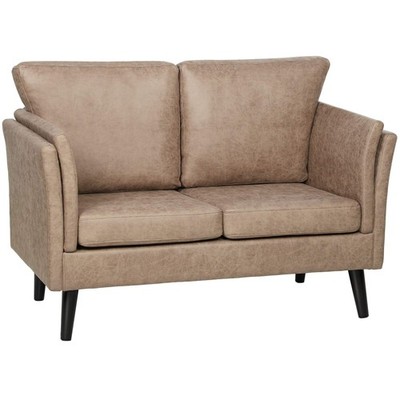 Zweisitzer Ledersofa - Hellbraun