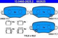 Bremsscheiben-BremsbeläGe-Kit ATE 13.0460-2625.2 Chrysler 0 6802 9887AA