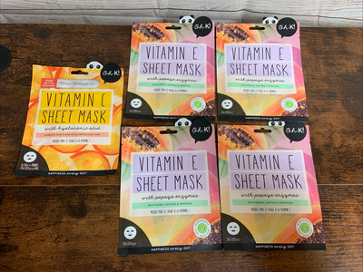 Oh K! Vitamin E And C Sheet Mask Lot Of 5 Papaya Hydration Tone Soothe Smooth