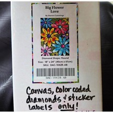 Diamond Art Club DIY Art Partial Kit 18x24 Big Flower Love Sharon Cummings