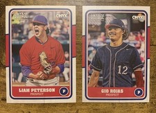 2025 Onyx Vintage Baseball Liam Peterson & Gio Rojas Prospect 2-Card Lot Free SH