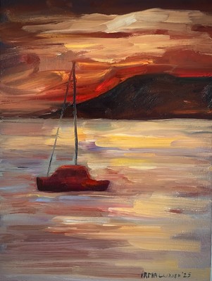 Landschaft, '' Mallorca'', 30x21cm Original Ölgemälde.
