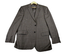JoS. A. Bank Blazer Men's 42L Dark Gray Check Sport Coat Jacket Wool