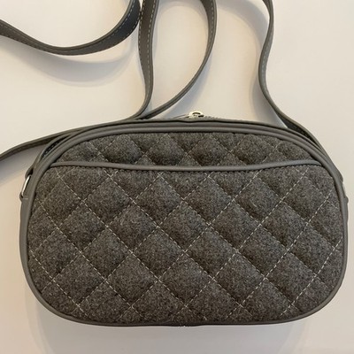 Talbots Grey Quilted Purse With Strap.