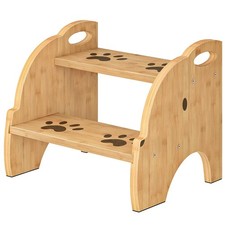 Toddler Step Stool, Bamboo Step Stool for Kids, Two Step Toddler's Stool, Kid...
