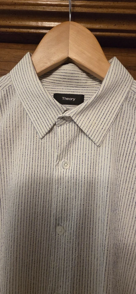 Theory Mens Irving Pigment Stripe Long Sleeve Shirt Button Up Size Small - Image 4 of 4